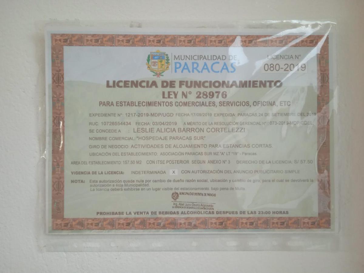 Hospedaje Paracas Sur Exteriör bild
